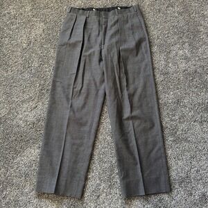 Vintage Polo Ralph Lauren Pants Mens 35x30 Gray Pleated Wool Dress Slacks 80s‎